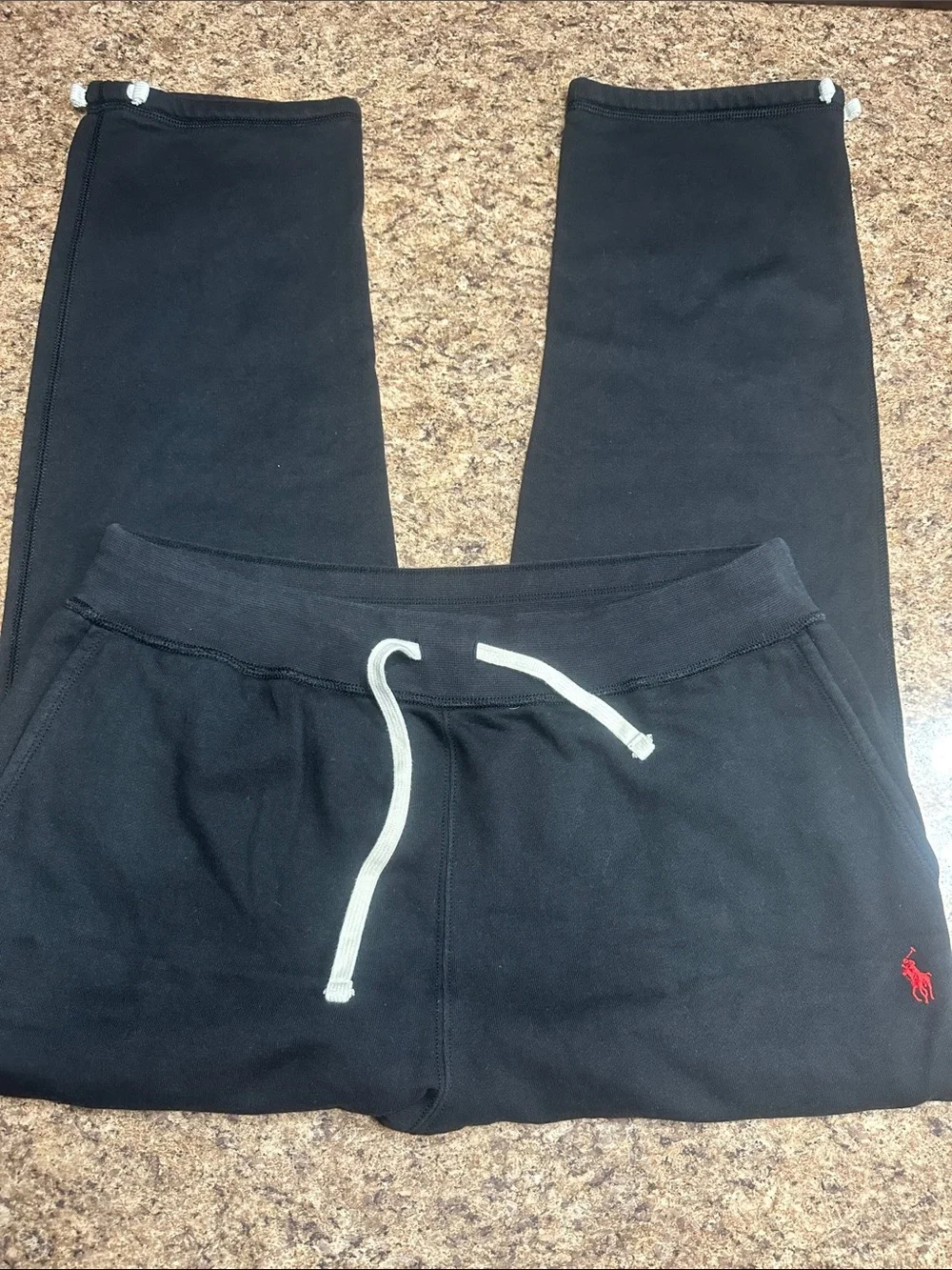 WORN ONCE Polo Ralph Lauren Black Sweatpants with Red Pony Logo XL